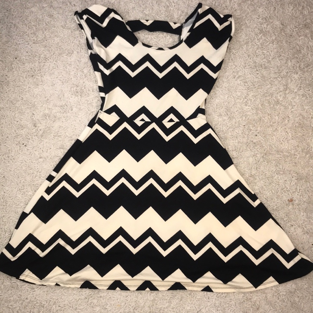Black & cream dress